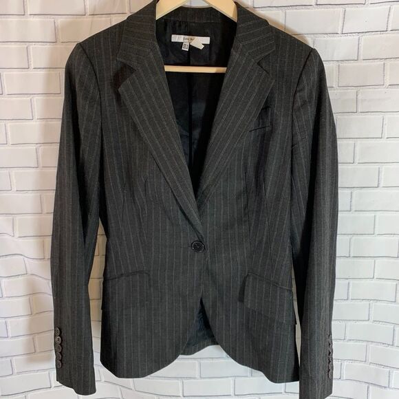 Zara Basic Grey Pinstripe Blazer Sz M - Picture 1 of 4
